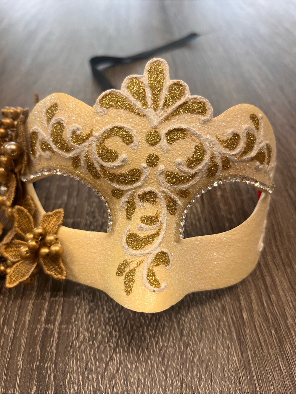 Elegant Gold Glitter Venetian Eye Mask - masquerade cosplay